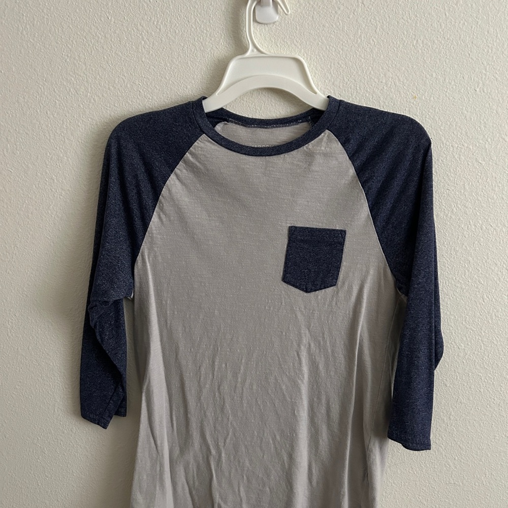 Mossimo Supply Co. Blue and Gray Raglan Tee